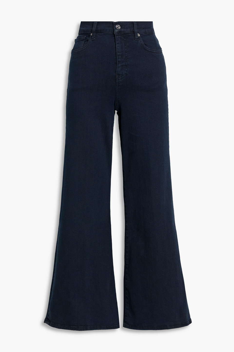 frame - le palazzo crop high-rise wide-leg jeans - blue - 24