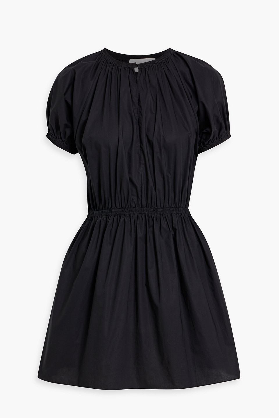 Matteau Cocoon Cotton-poplin Mini Dress In Black