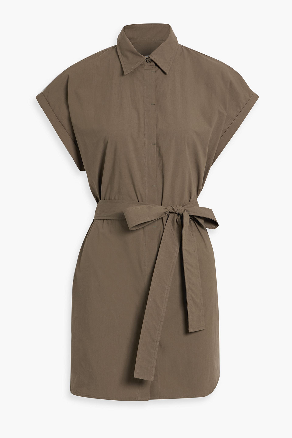 Matteau Cotton-poplin Mini Shirt Dress In Brown