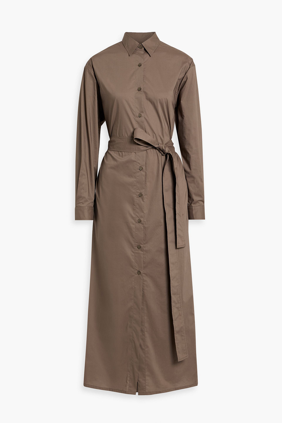Matteau Cotton-poplin Maxi Shirt Dress In Brown