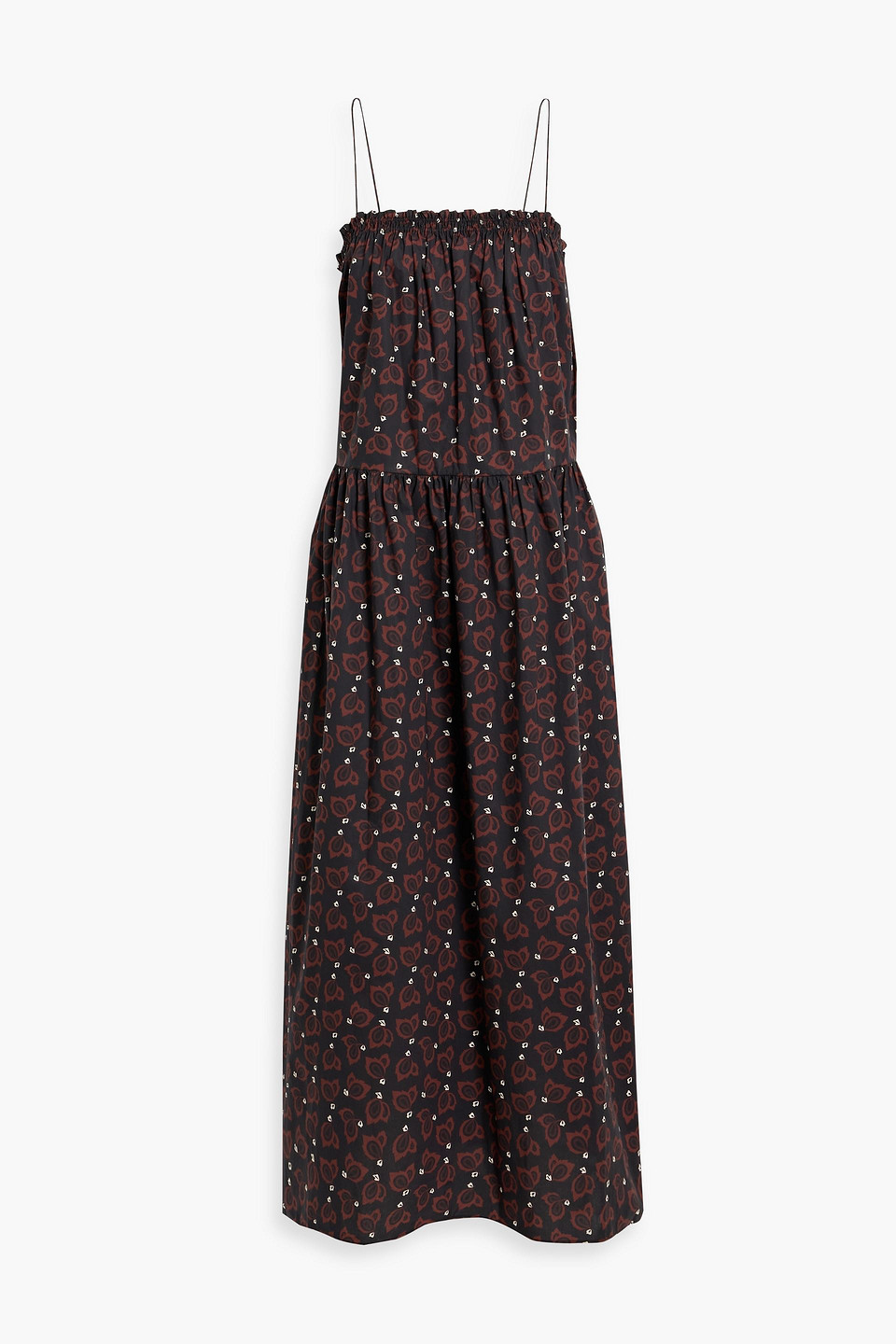Matteau Printed Cotton-poplin Maxi Dress In Multi