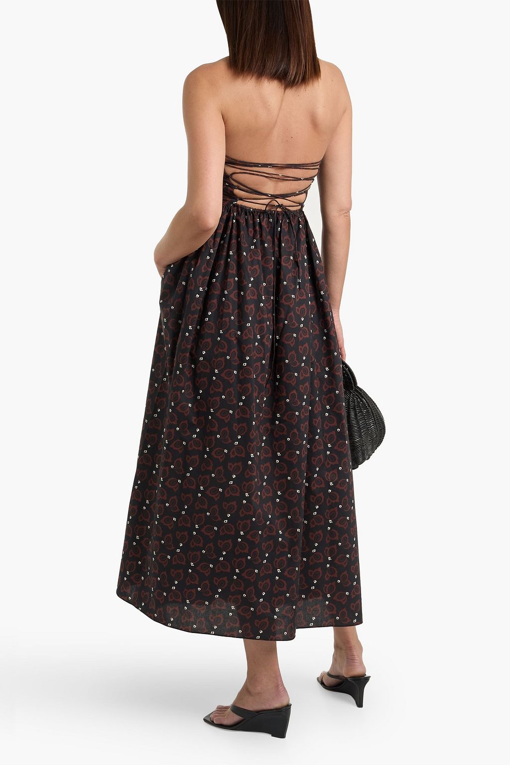 maxi dress mesh bottom Amelie Mesh Maxi Dress Coffee / M