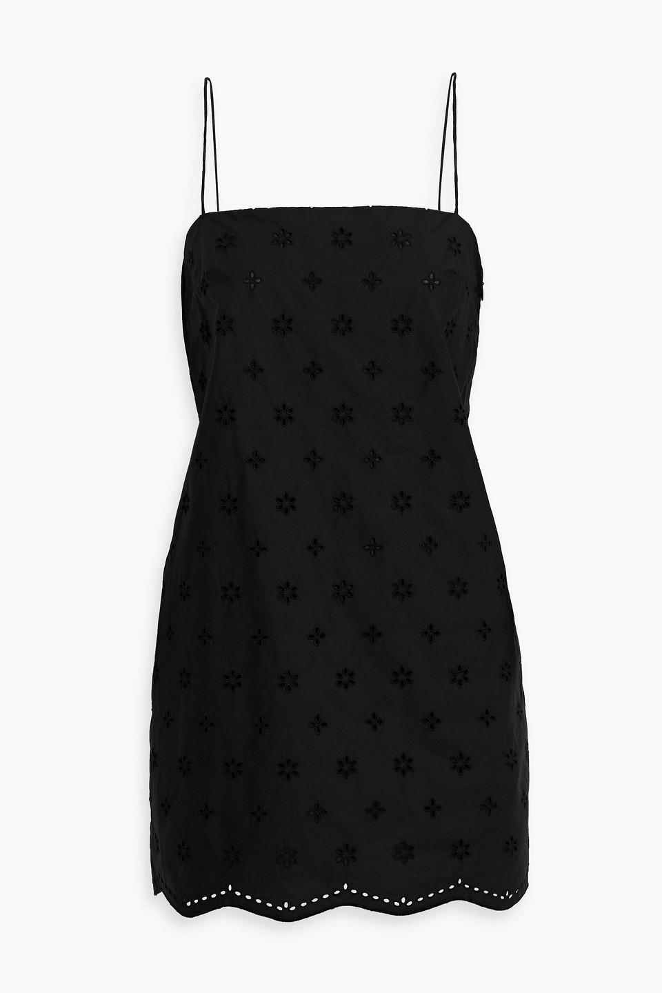 Matteau Broderie Anglaise Cotton Mini Dress In Black
