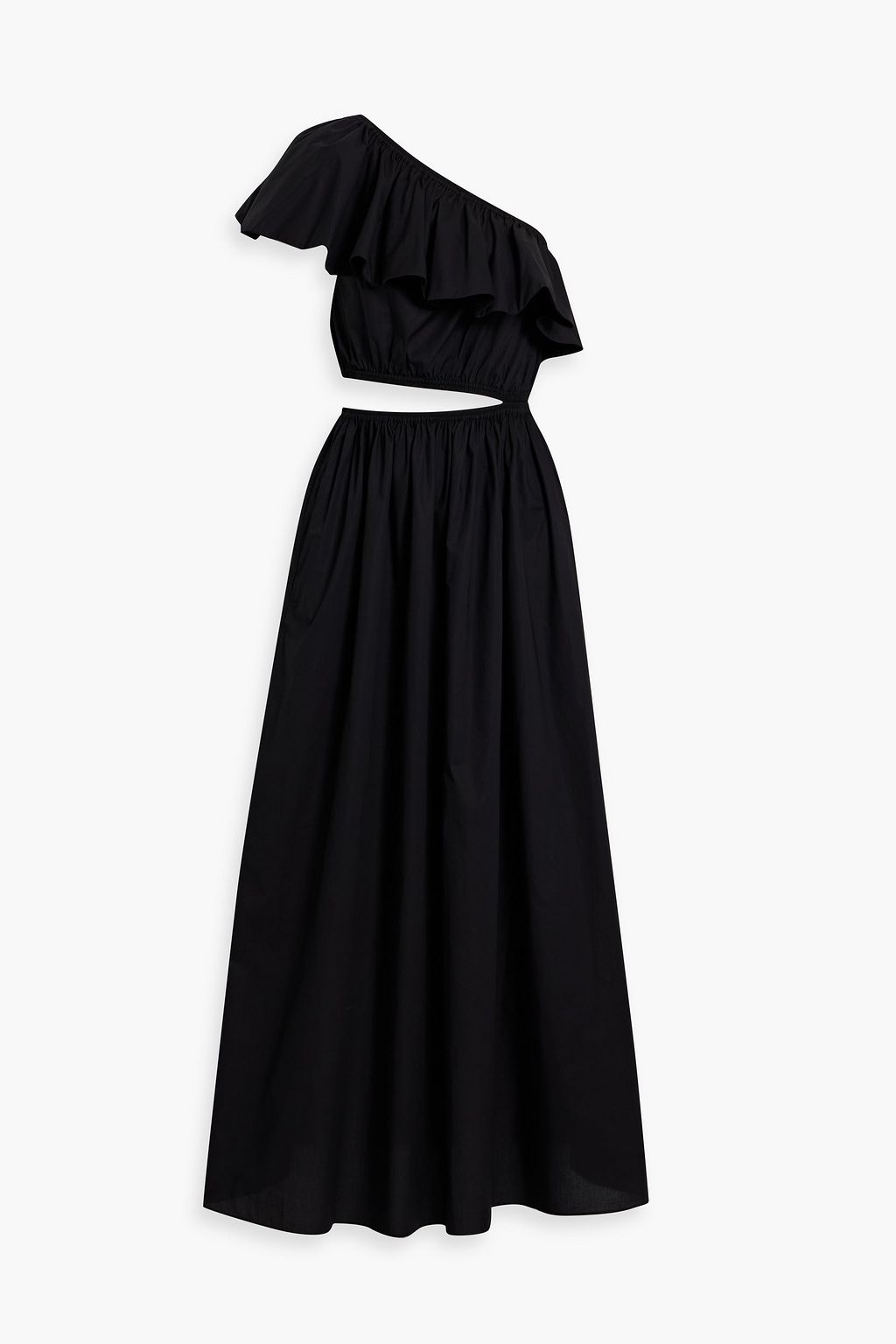 matteau one shoulder dress MATTEAU Asymmetric Ruffle Dress - Black