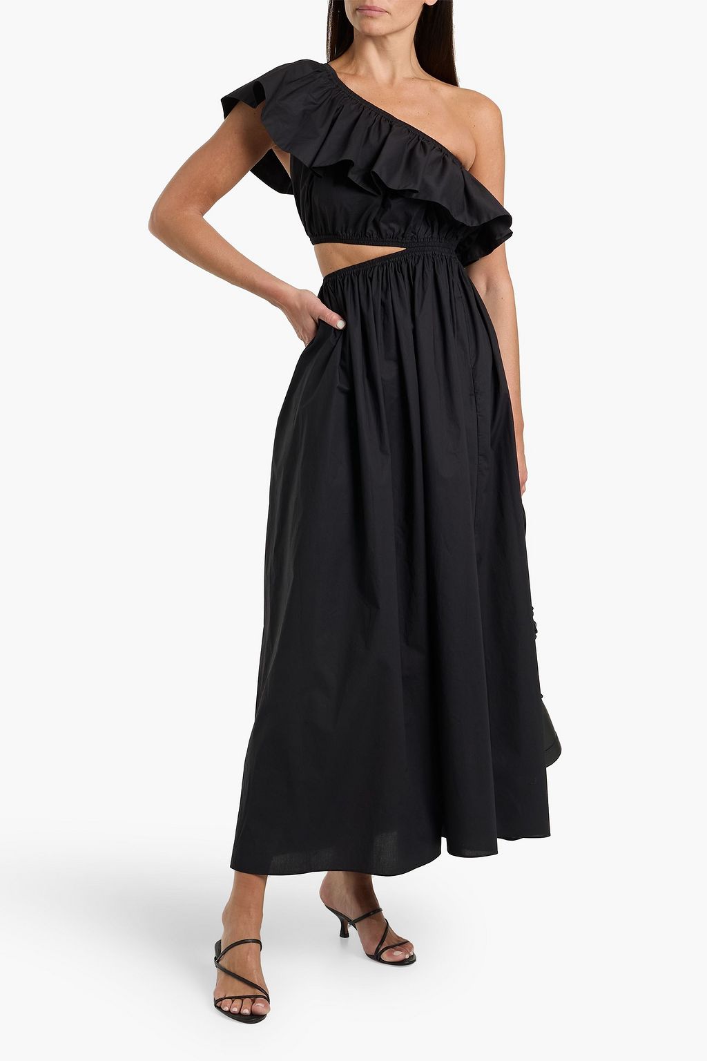 matteau one shoulder dress Matteau One-Shoulder Floral-Print Organic Cotton-Poplin Maxi Dress