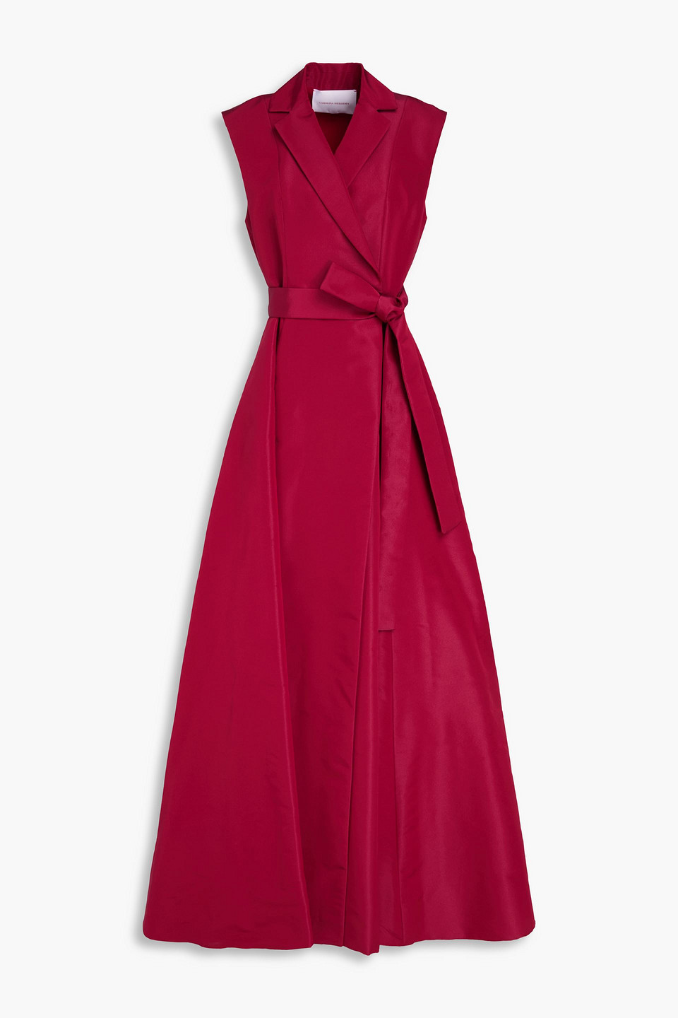 Carolina Herrera Silk-faille Maxi Wrap Dress In Red