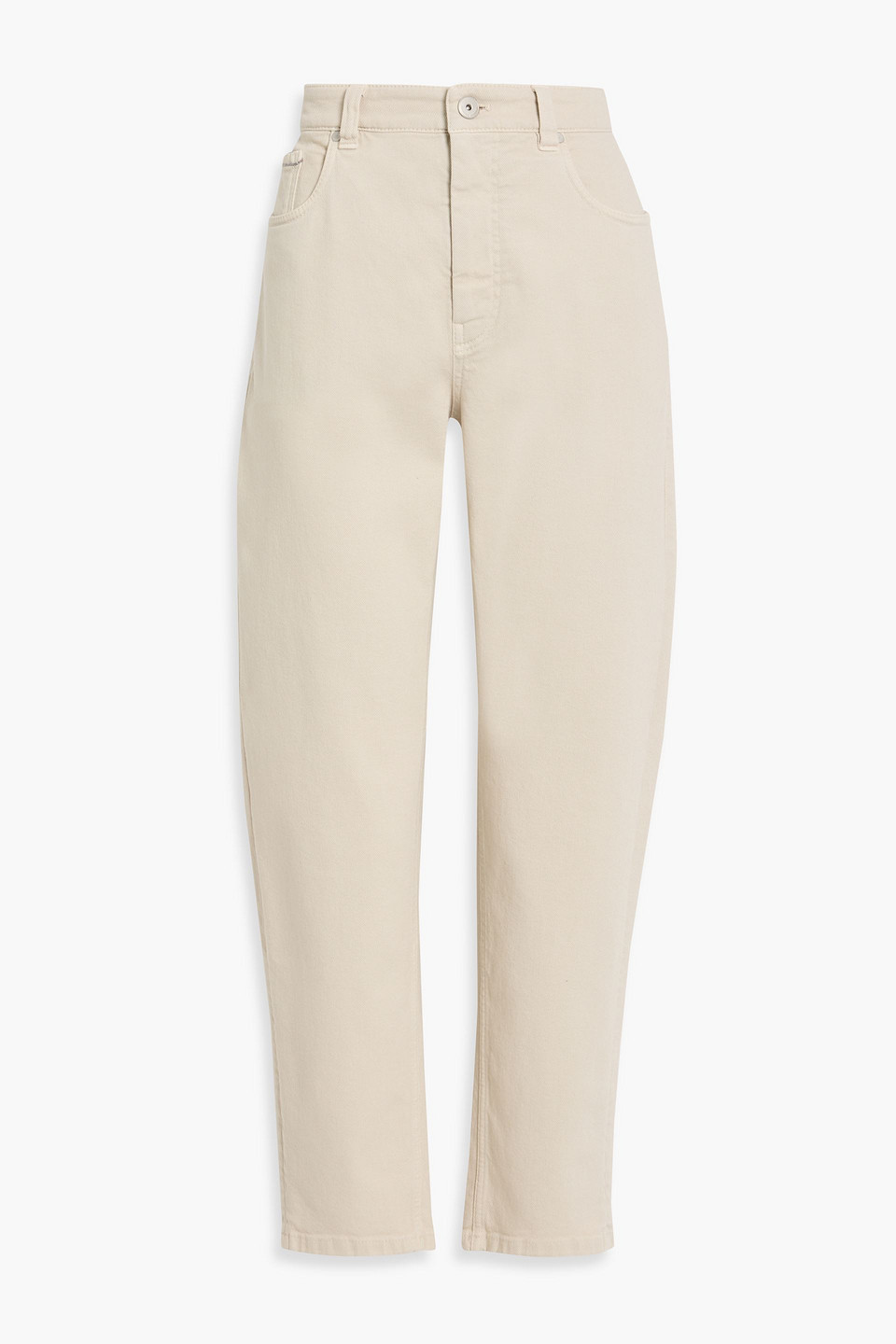 brunello cucinelli - high-rise tapered jeans - neutral - it 44