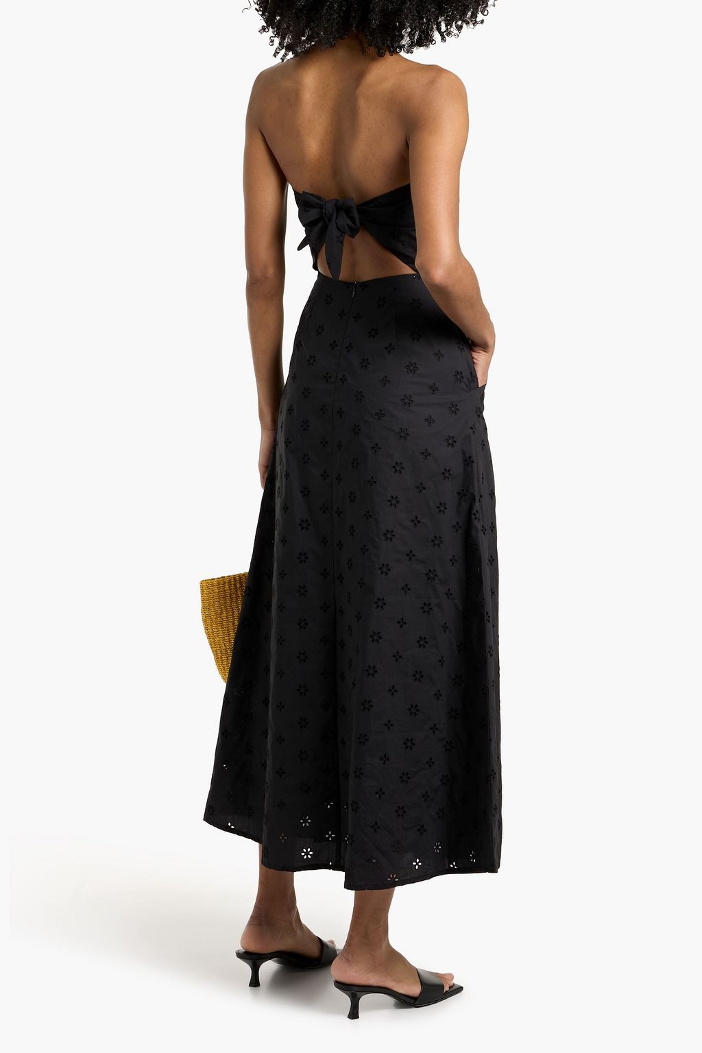 Matteau Strapless cutout broderie anglaise cotton midi dress - Women - Black Dresses - 3