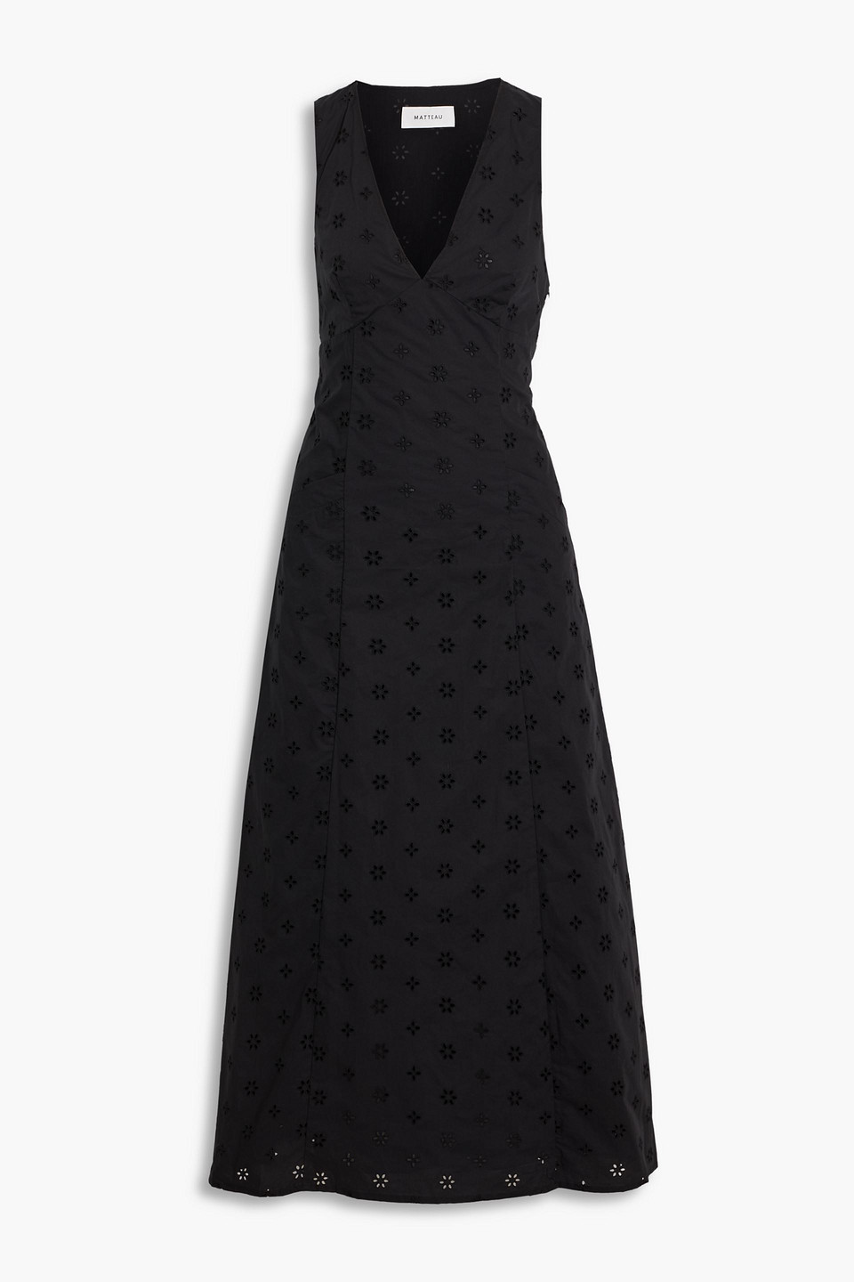 Matteau Broderie Anglaise Cotton Maxi Dress In Blue