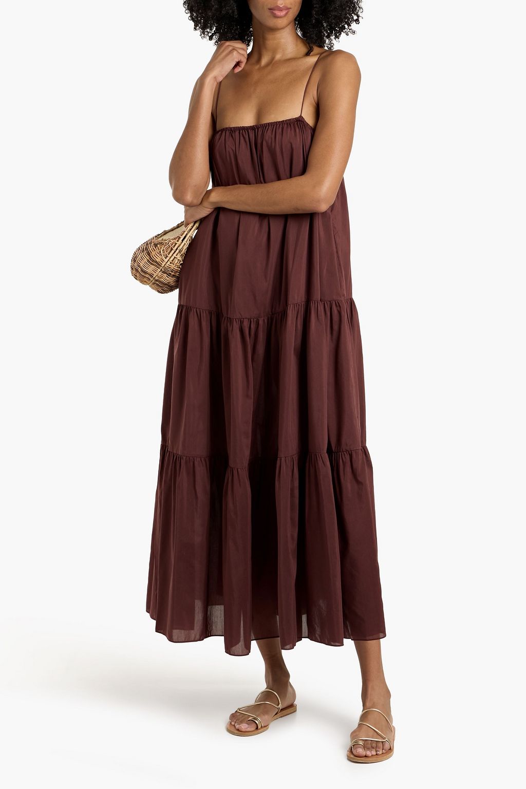 MATTEAU Voluminous Tiered Sundress - Burgundy | 4 MATTEAU Voluminous Tiered Sundress - Burgundy | 4