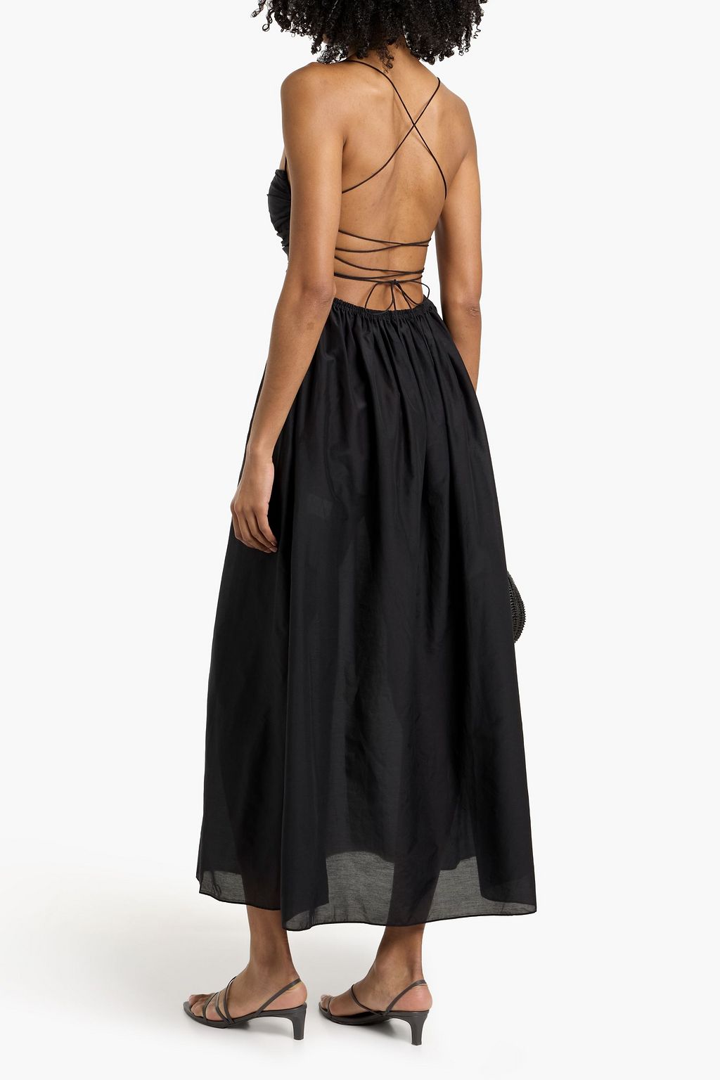 sachin and babi light blue dress Matteau Off-The-Shoulder Organic Cotton-Poplin Midi Dress