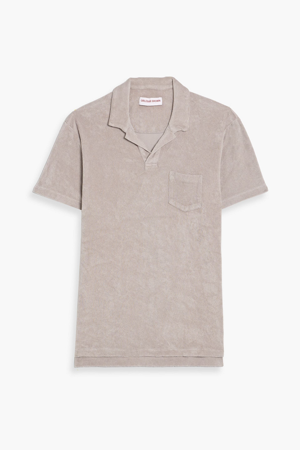 orlebar brown - cotton-terry polo shirt - neutral - xl
