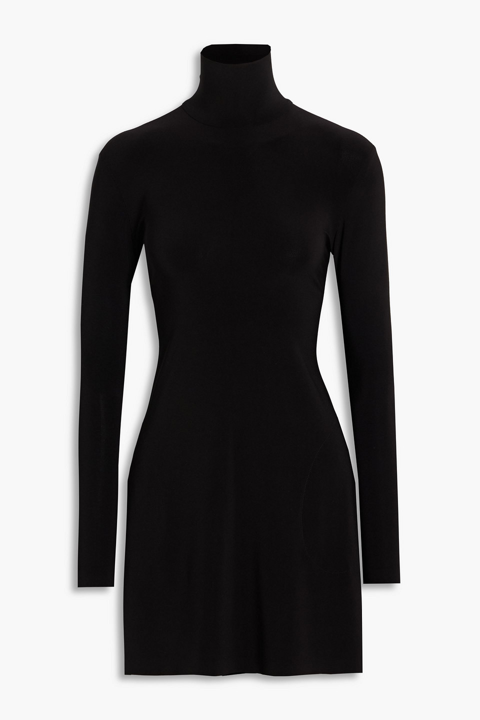 norma kamali - stretch-jersey turtleneck mini dress - black - fr 34