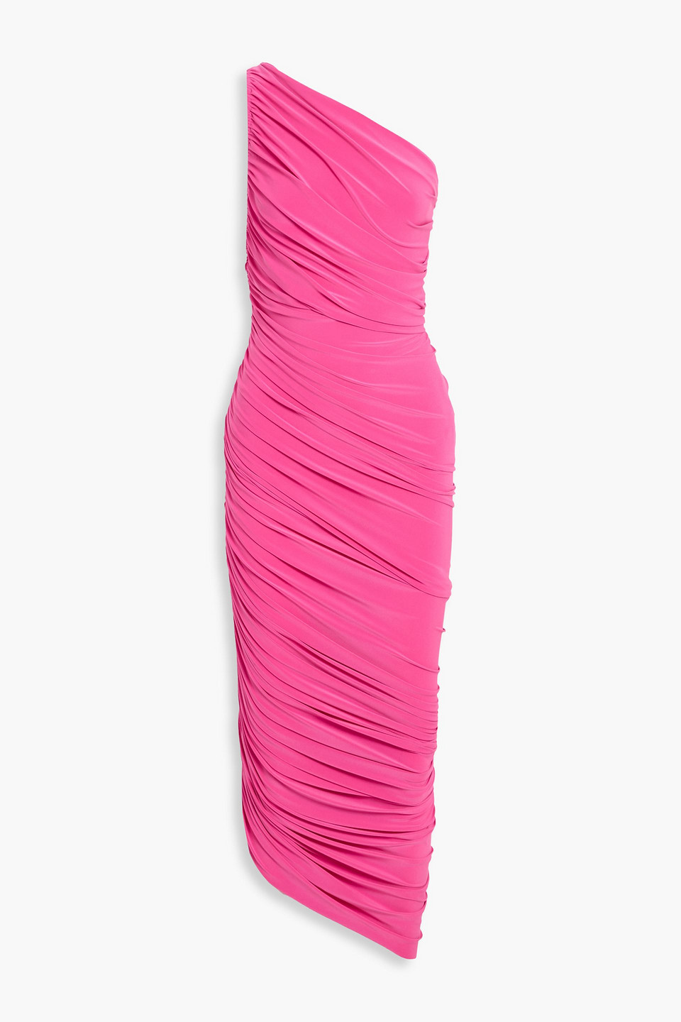 norma kamali - diana one-shoulder asymmetric stretch-jersey gown - pink - fr 32