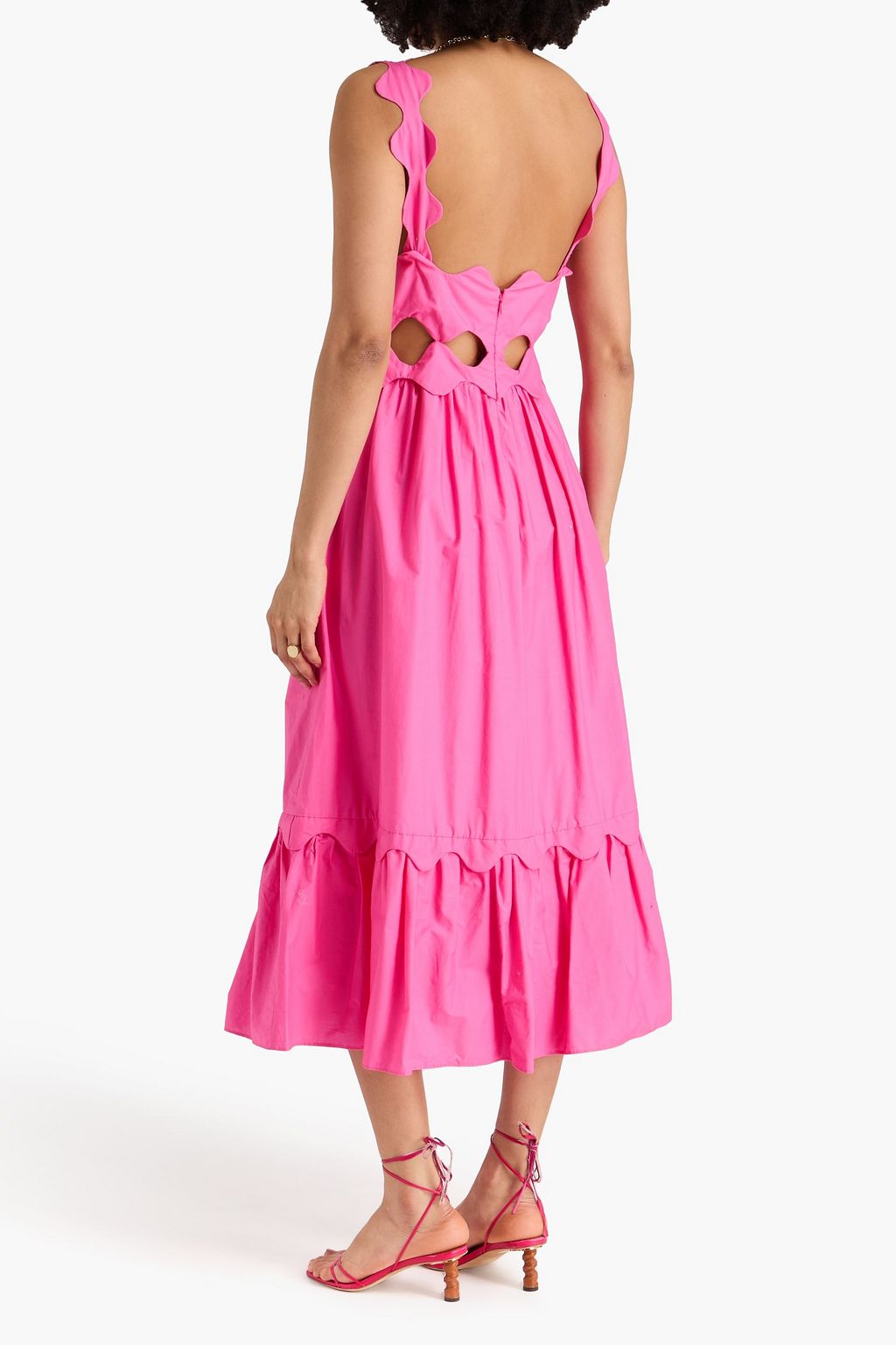 strapless open back dress Red Cut Out Strapless Midi Dress – FARM Rio