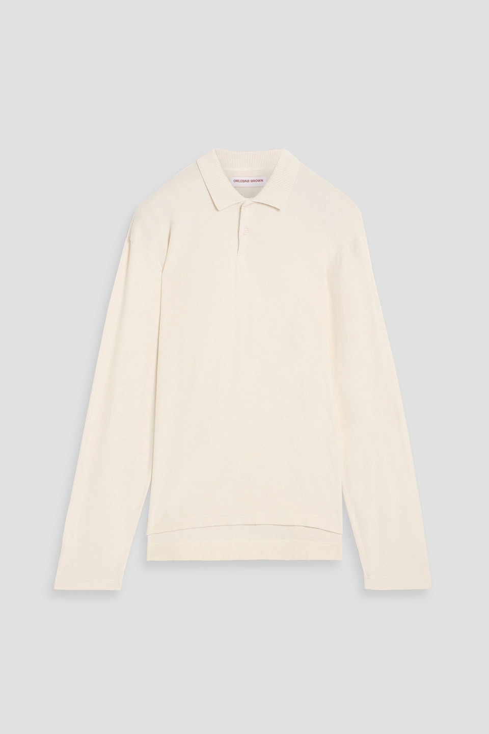 orlebar brown - jarrett cotton-terry polo shirt - white - xxl