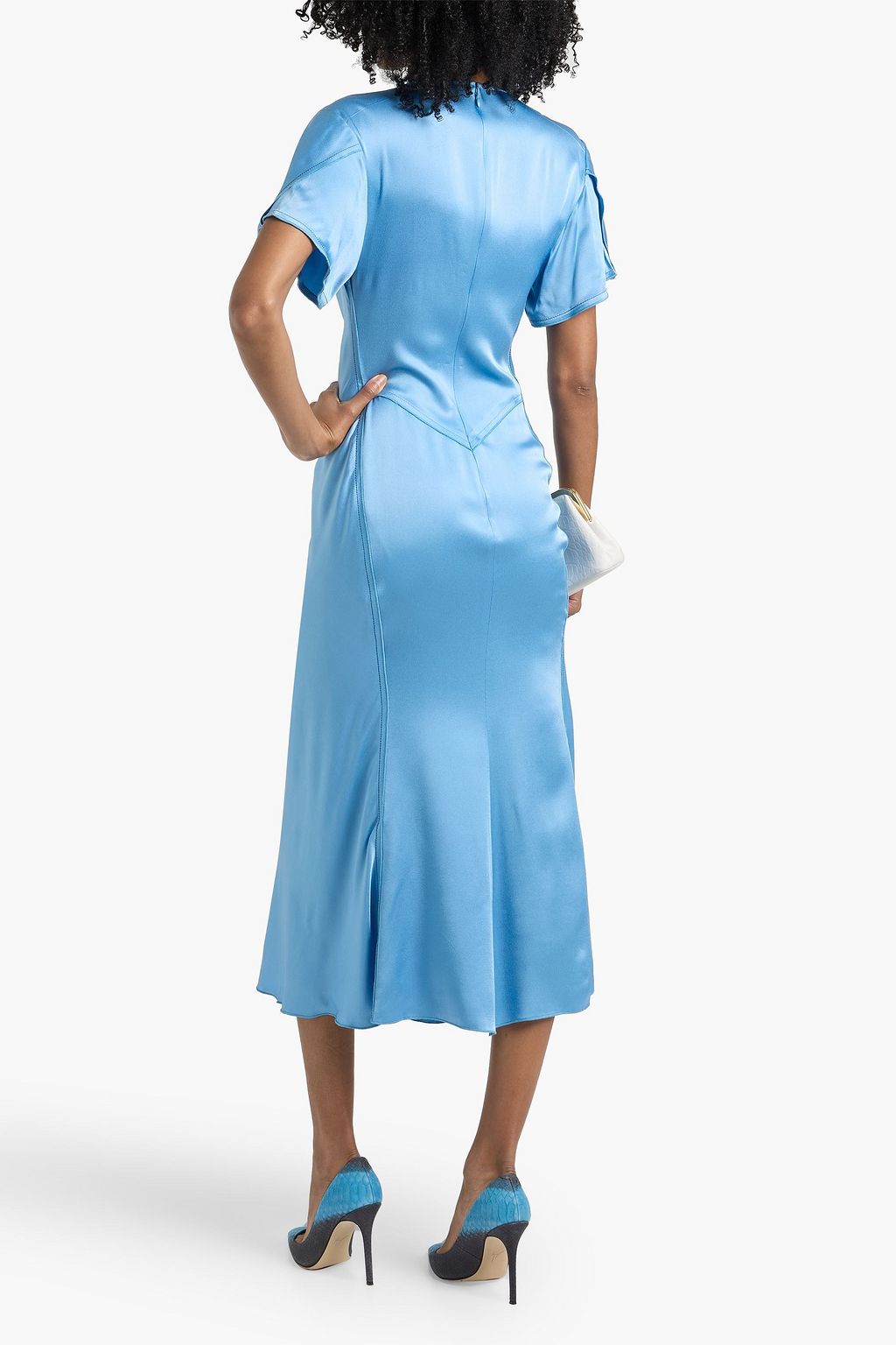 blue white pattern dress BLUE & WHITE COTTON MAXI