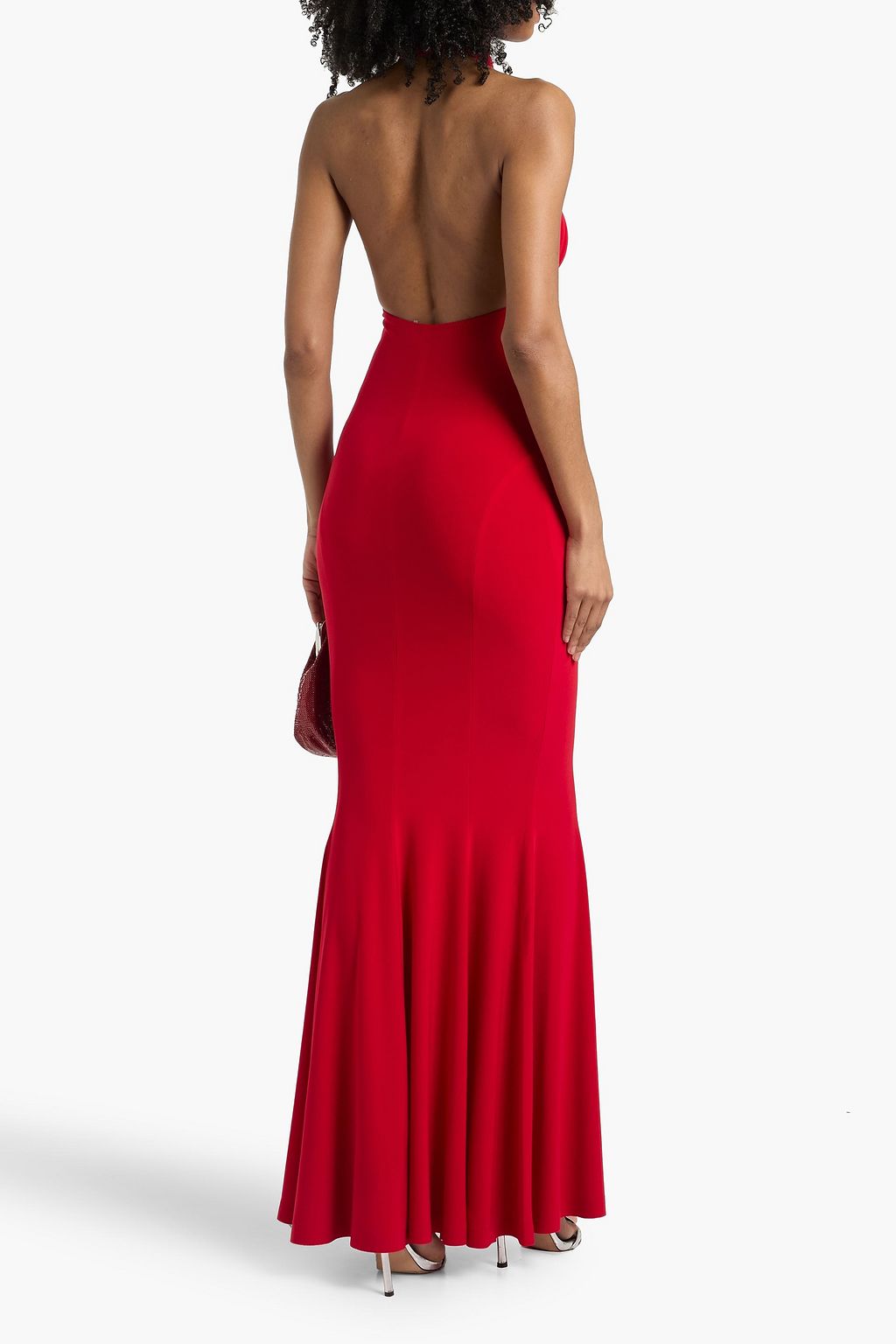 Stretch-jersey halterneck gown - red - FR 36 Stretch-jersey halterneck gown - red - FR 36