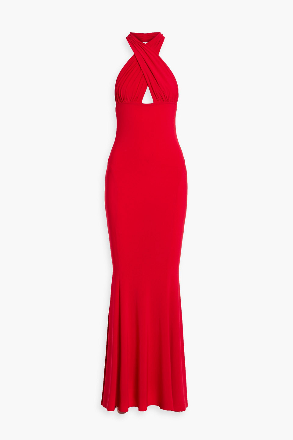 norma kamali - stretch-jersey halterneck gown - red - fr 40