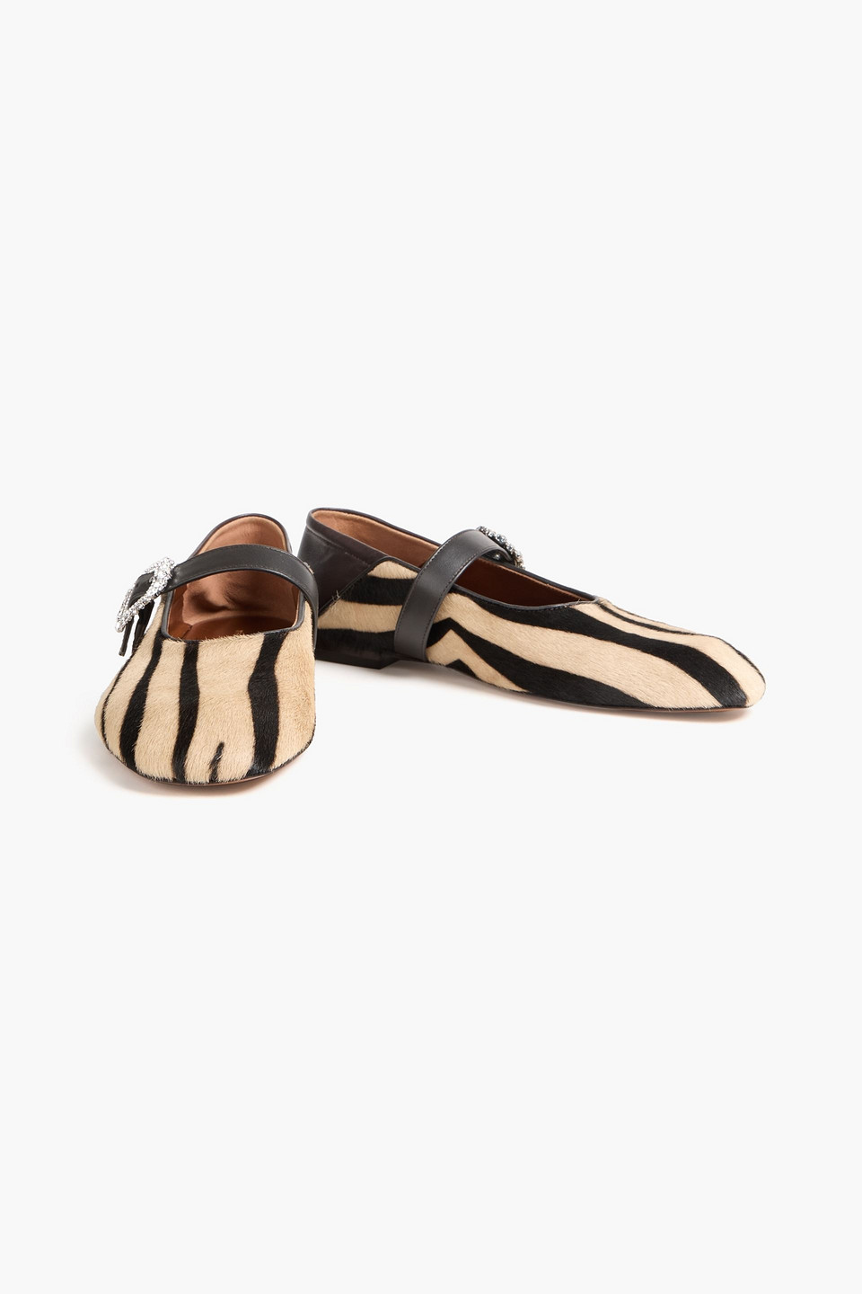  Wales Bonner - Mary-jane-ballerinas Aus Kalbshaar Mit Zebraprint Und Einklappbarer Fersenpartie - Neutral - Eu 36 