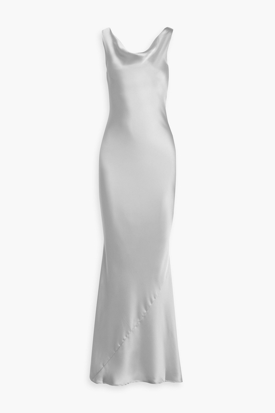 norma kamali - maria draped satin gown - metallic - fr 36