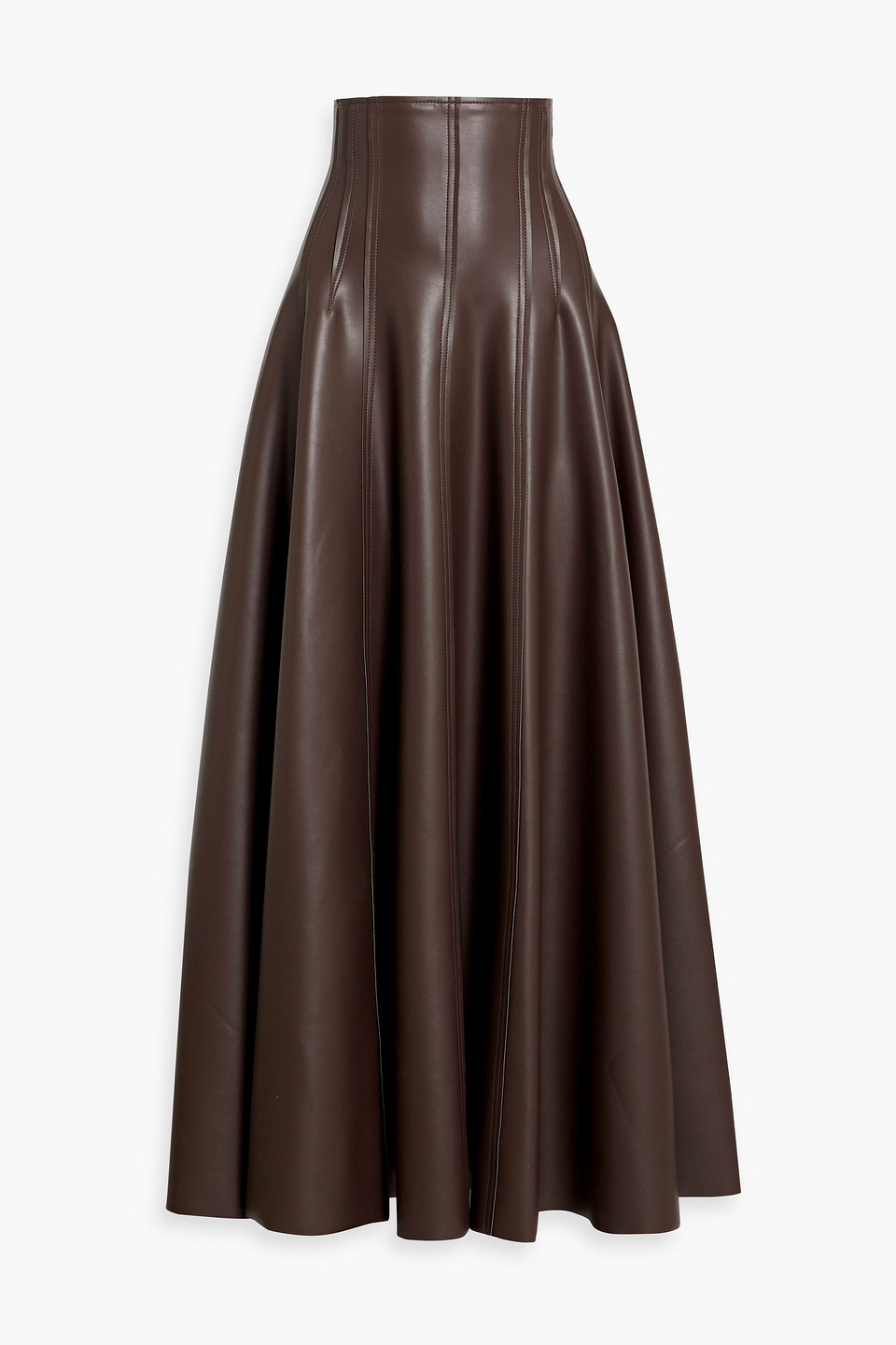 Norma Kamali Grace Flared Maxi Skirt In Brown
