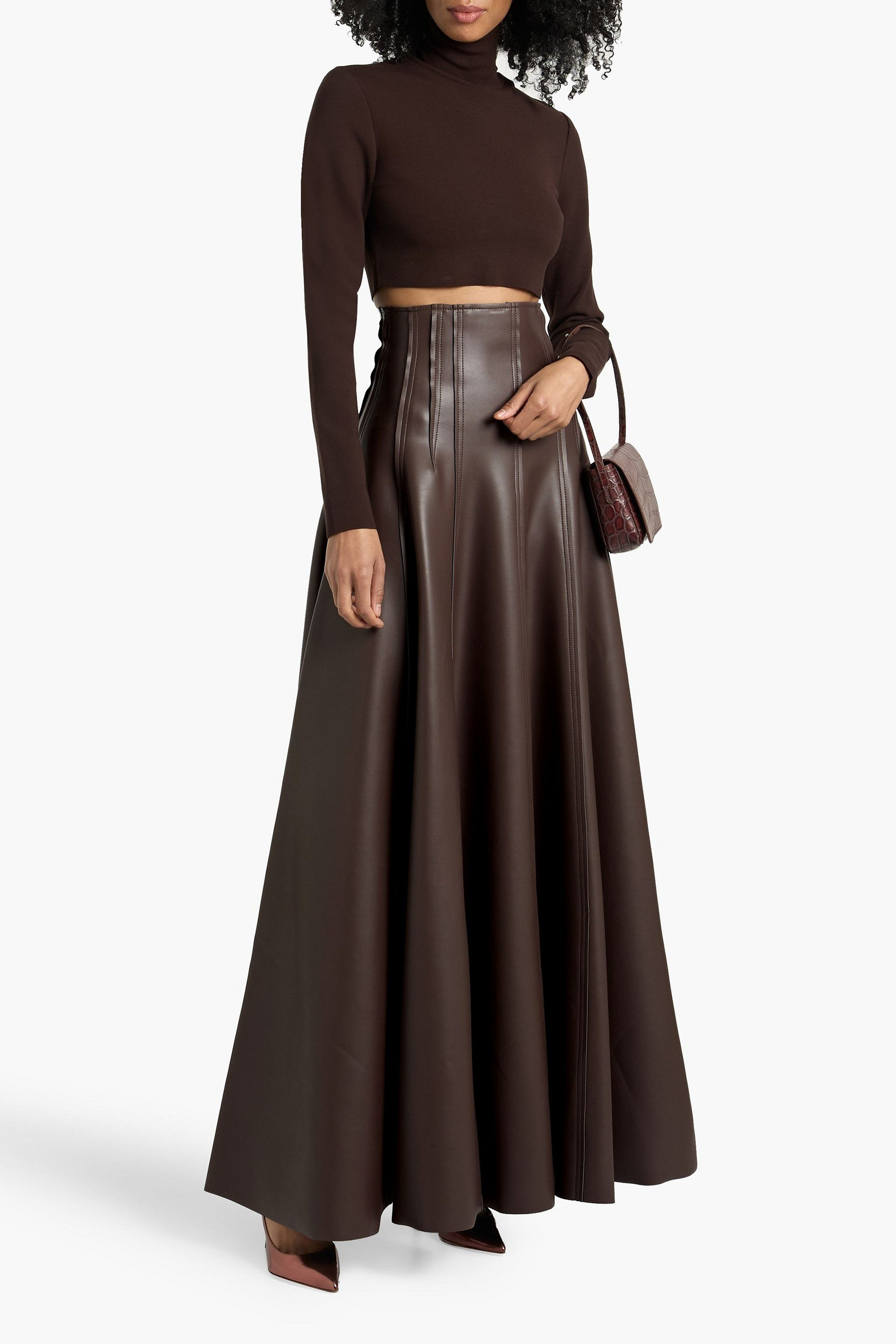 Norma Kamali Grace flared maxi skirt