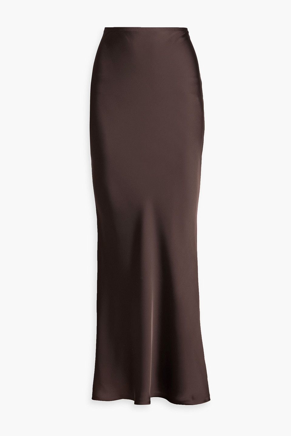Norma Kamali Obie Satin Maxi Skirt In Brown