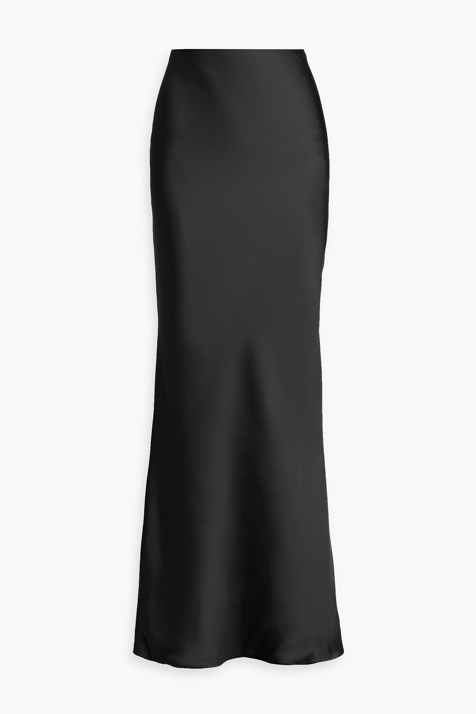 Norma Kamali Obie Satin Maxi Skirt In Black