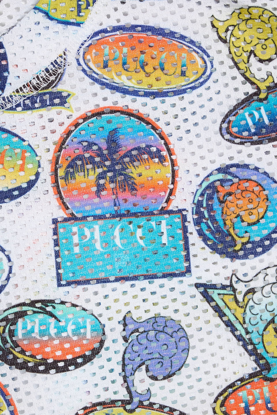 Pucci Printed Mesh Top In Multi