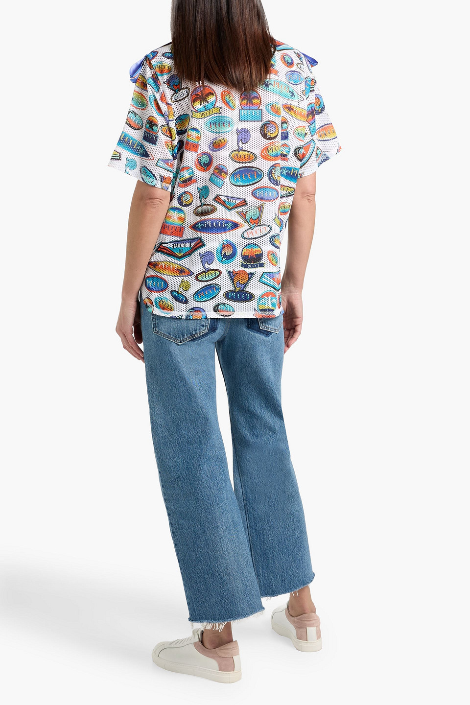Pucci Printed Mesh Top In Multi