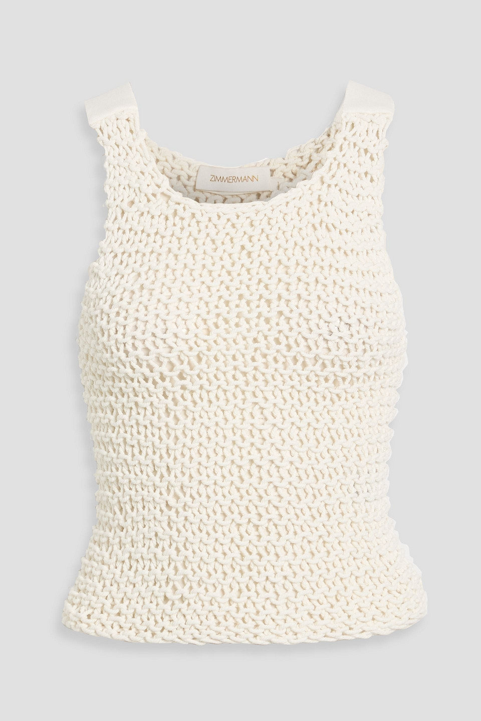 Zimmermann Crocheted Cotton Tank In Neutral