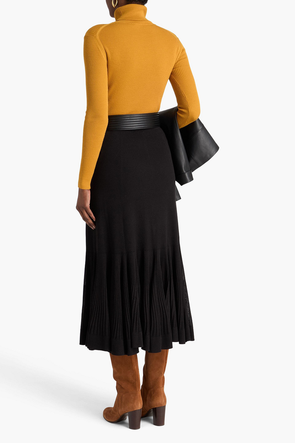  Zimmermann - Pleated Knitted Midi Skirt - Black - 1 