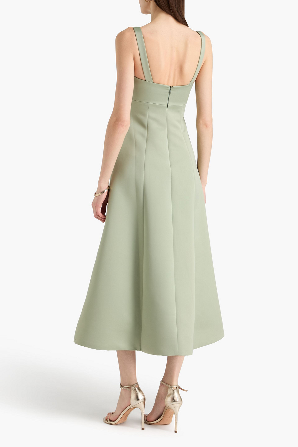  Leo Lin - Midikleid „odette“ Aus Satin - Grün - Uk 6 
