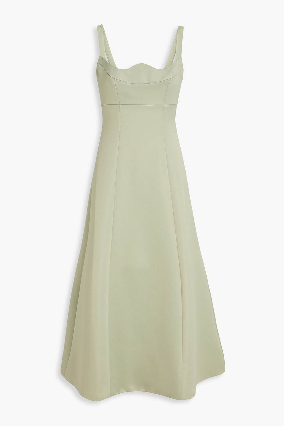 leo lin - odette satin midi dress - green - uk 6