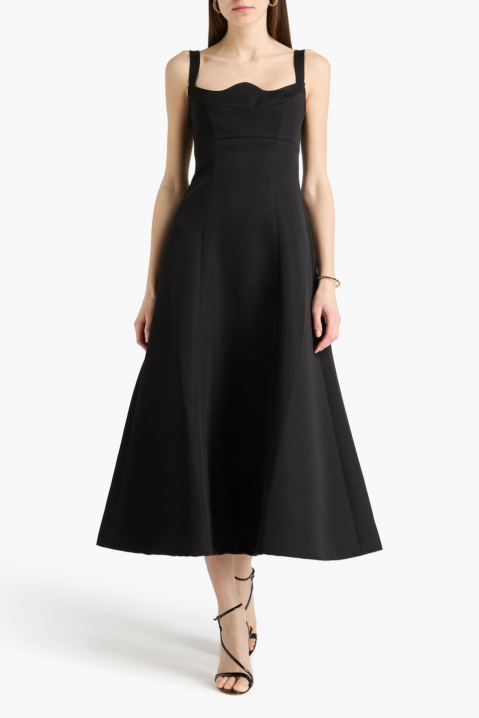  Leo Lin - Midikleid „odette“ Aus Satin - Schwarz - Uk 6 
