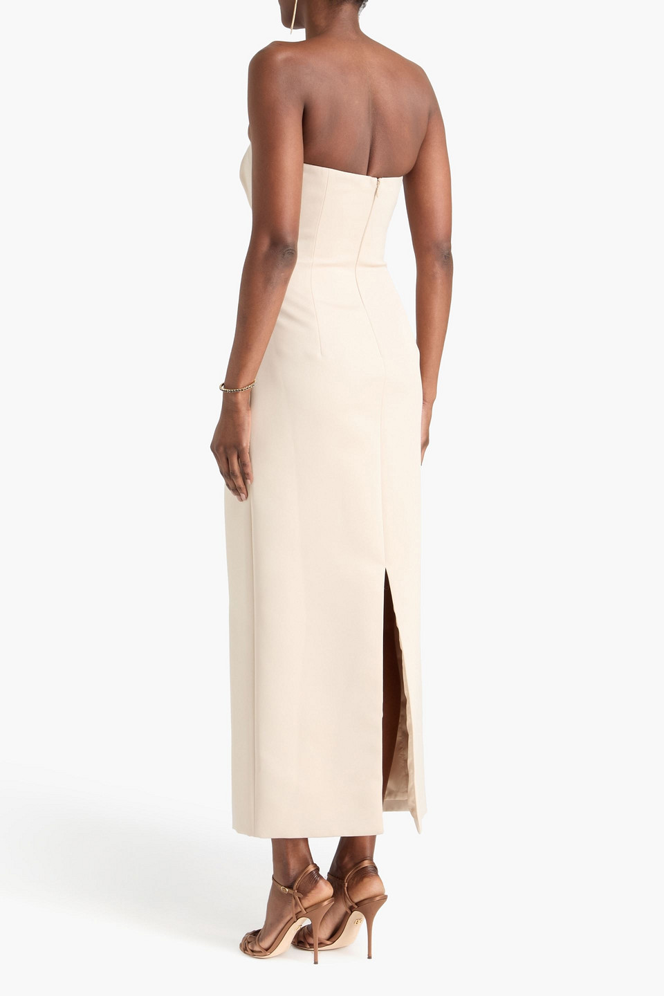  Leo Lin - Trägerloses Maxikleid „rayna“ Aus Satin - Neutral - Uk 8 
