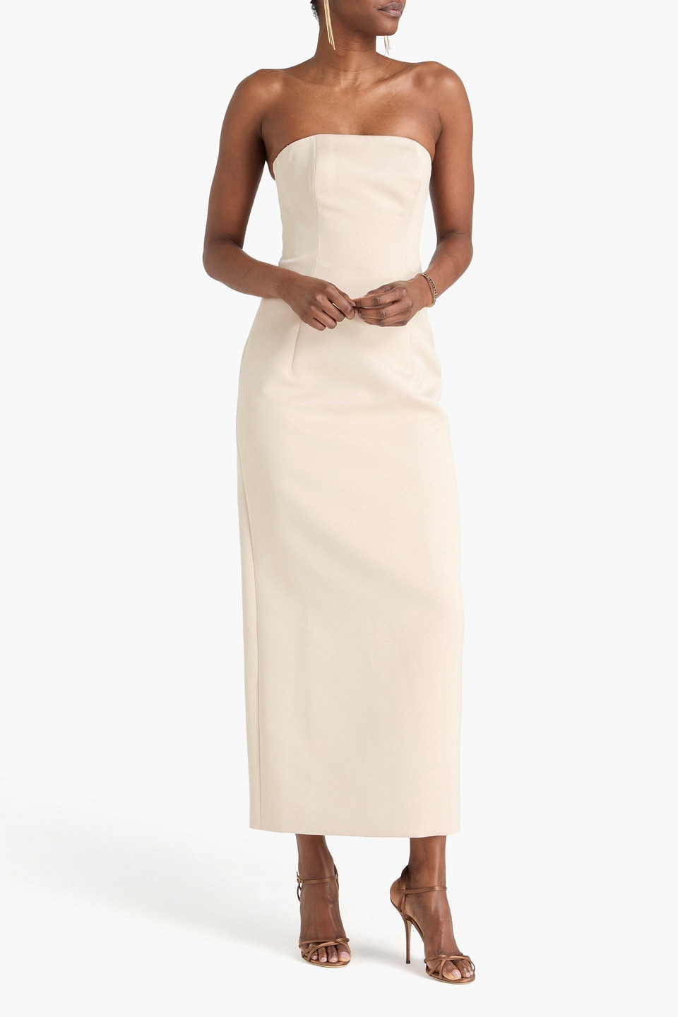  Leo Lin - Trägerloses Maxikleid „rayna“ Aus Satin - Neutral - Uk 8 