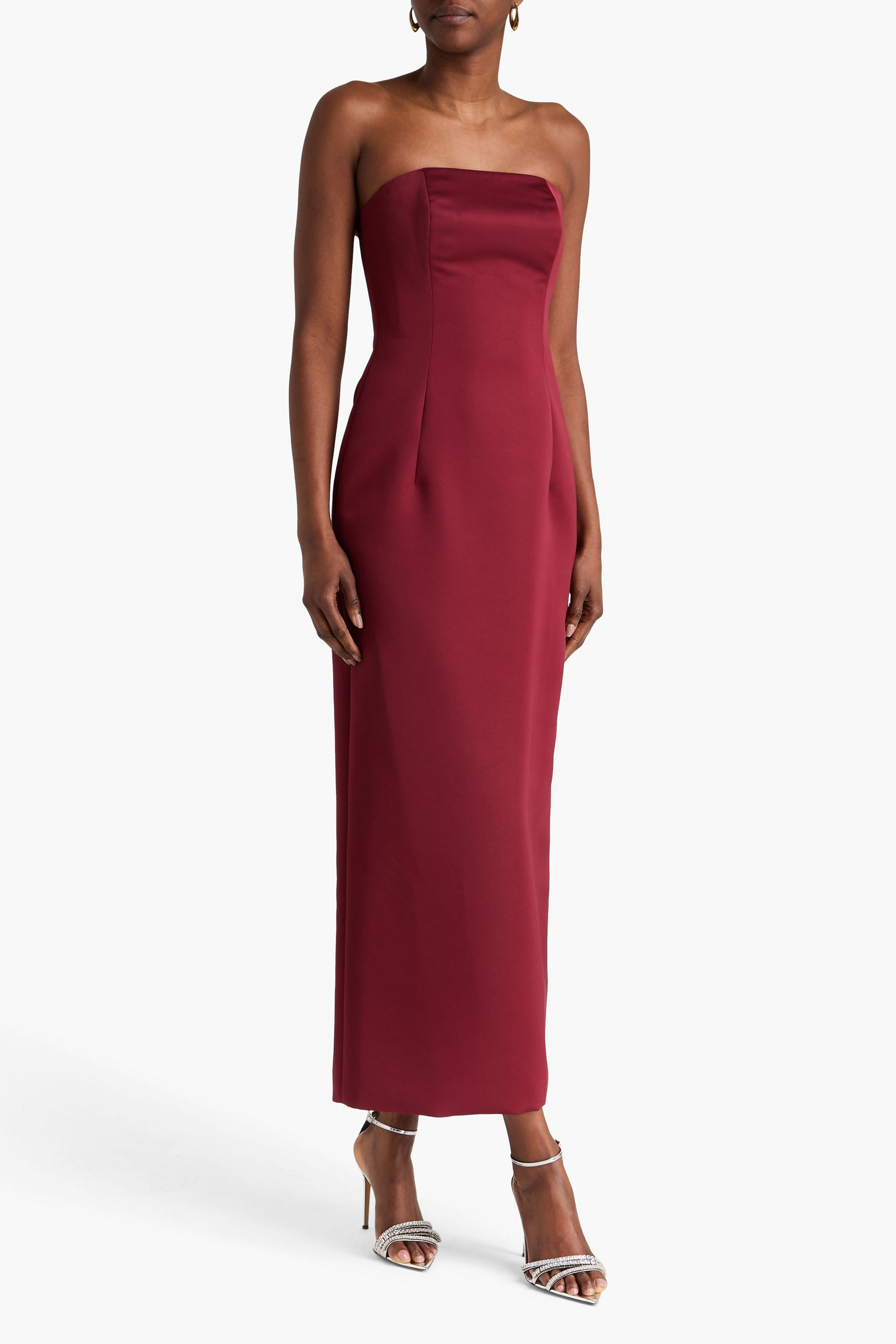 LEO LIN Rayna strapless satin maxi dress