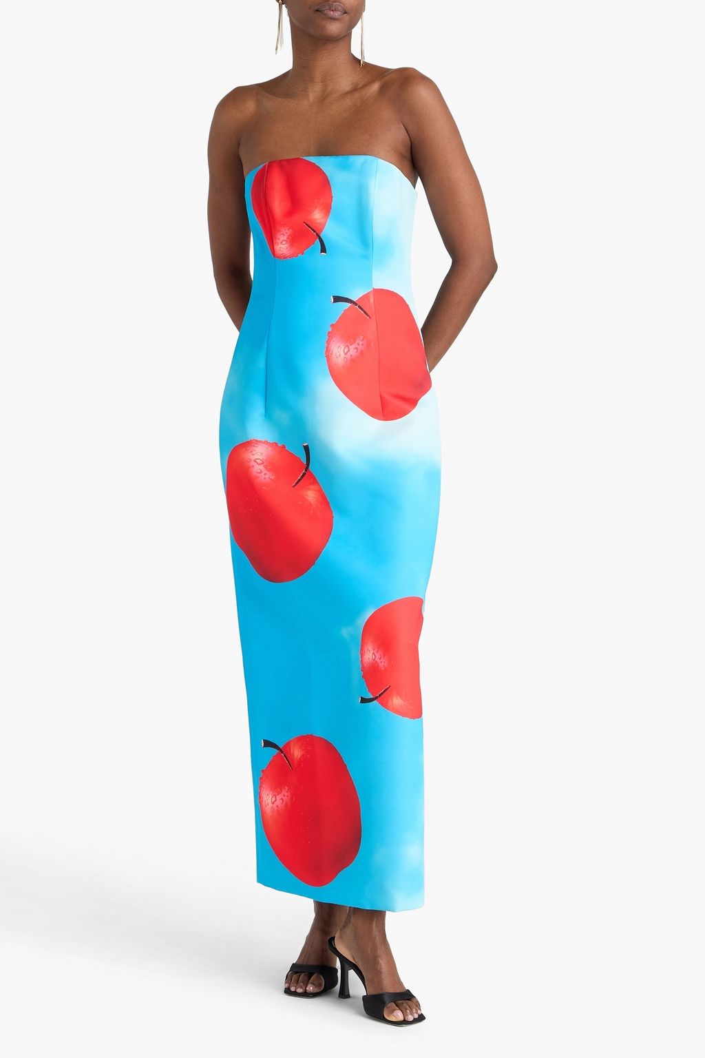 LEO LIN Rayna strapless printed satin maxi dress | THE OUTNET