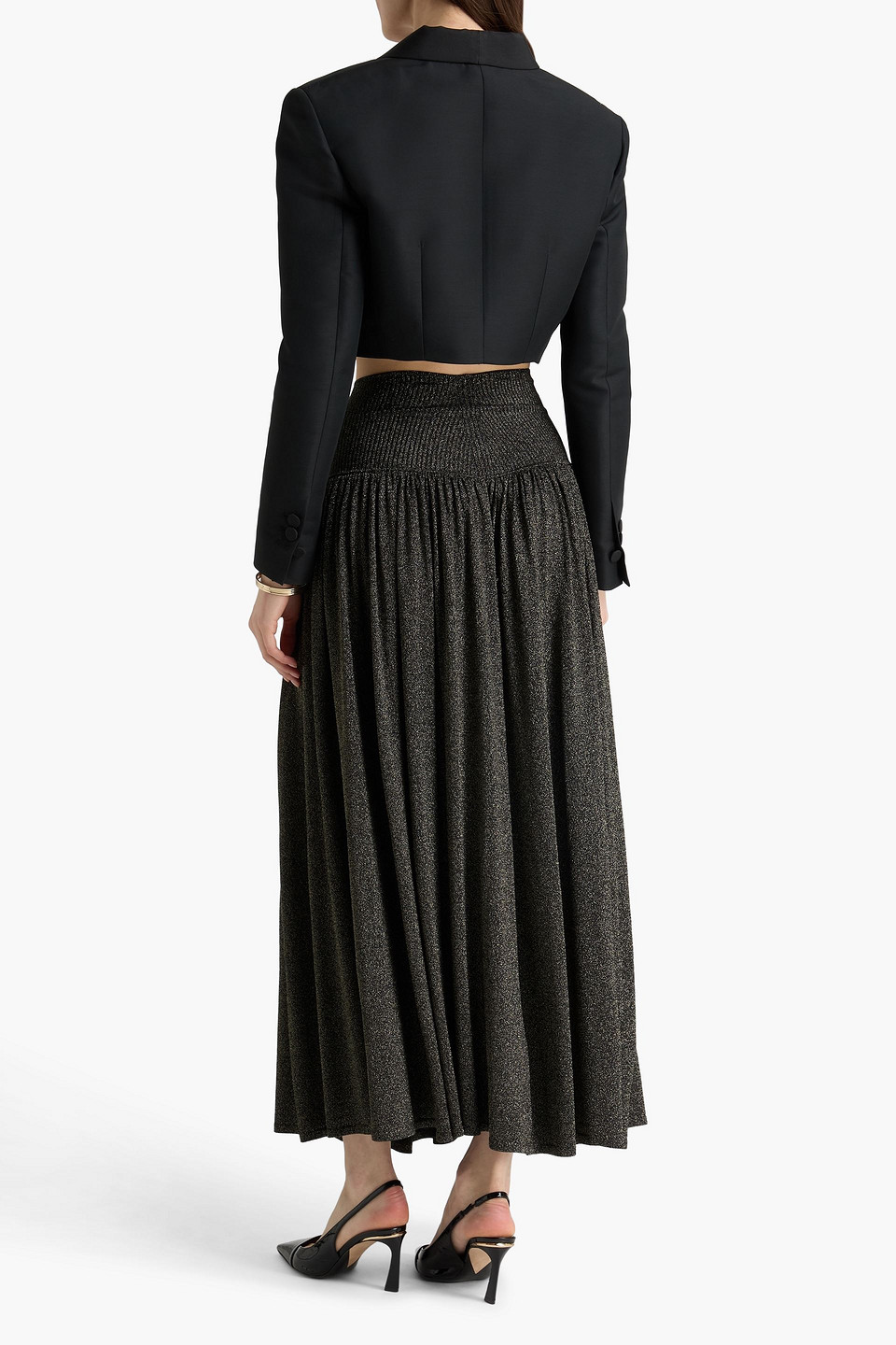  Zimmermann - Pleated Lamé Maxi Skirt - Black - 00 