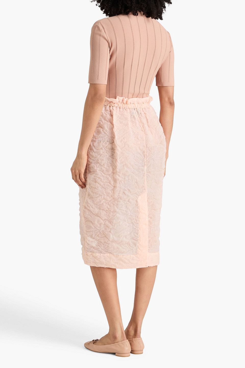  Simone Rocha - Midirock Aus Cloqué Mit Rüschen - Orange - Uk 4 