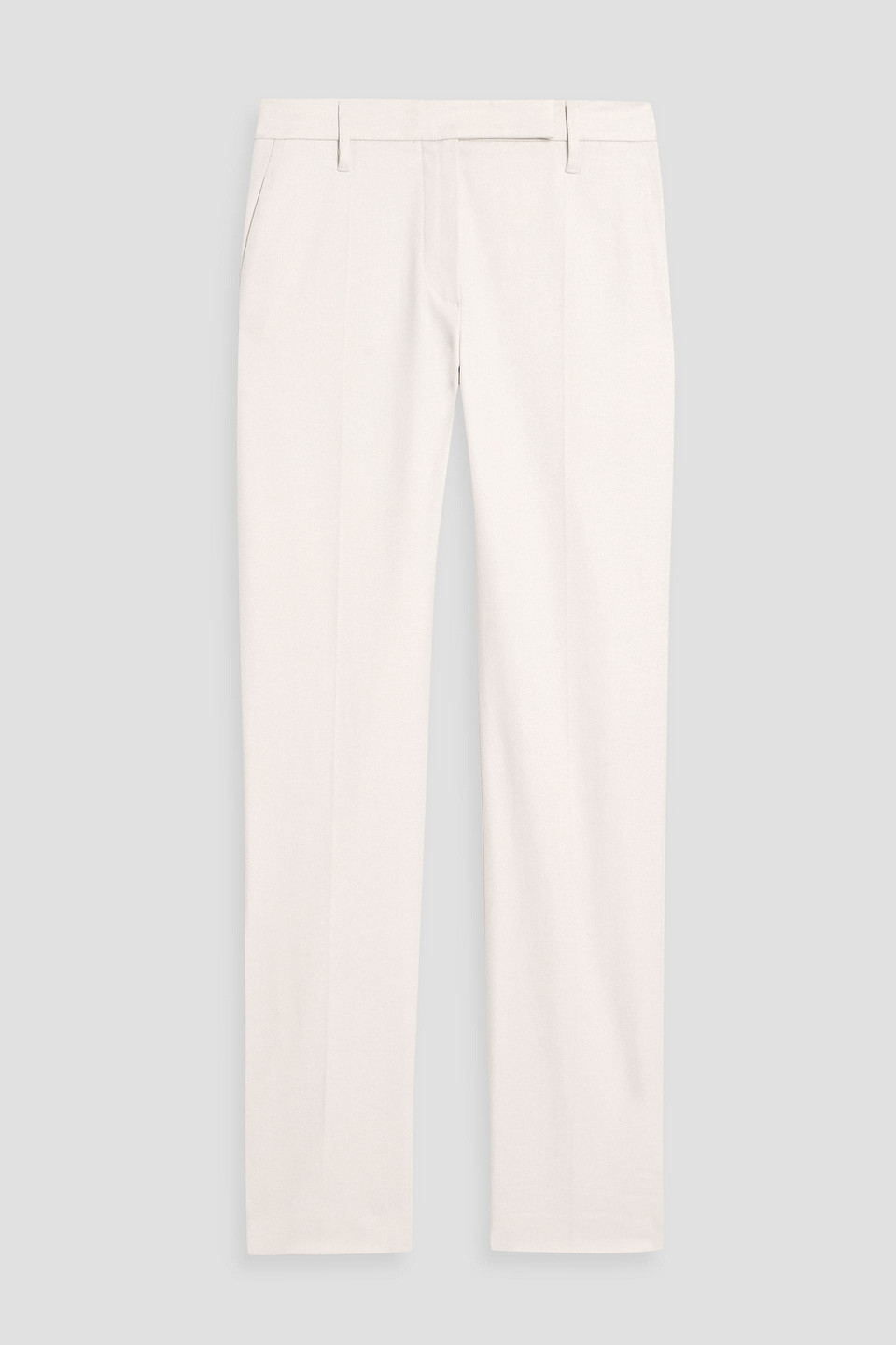 brunello cucinelli - cotton-blend twill straight-leg pants - white - it 42