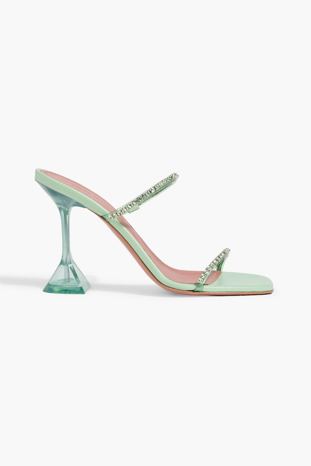 AMINA MUADDI Gilda 95 crystal-embellished PVC mules | THE OUTNET