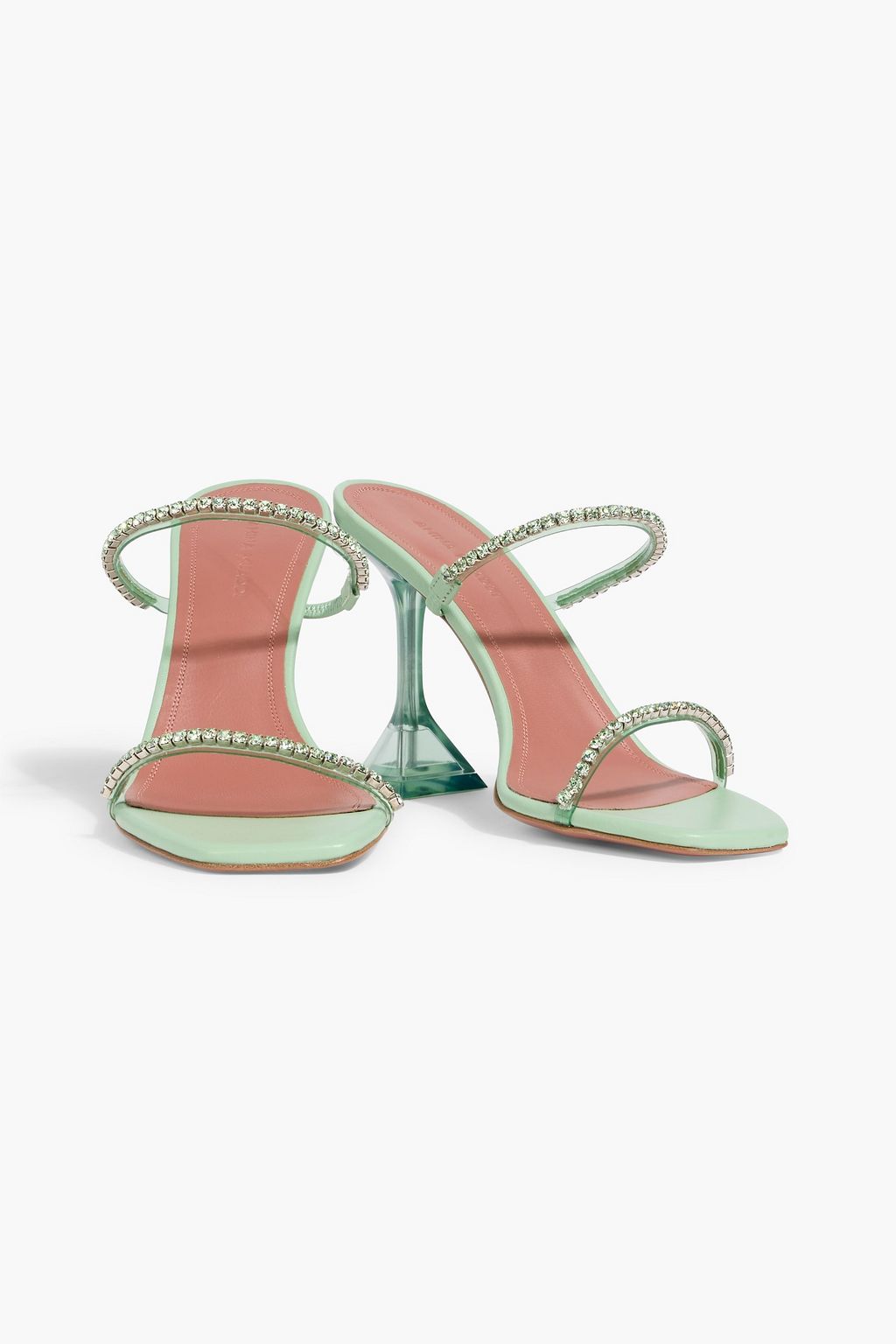 AMINA MUADDI Gilda 95 crystal-embellished PVC mules | THE OUTNET