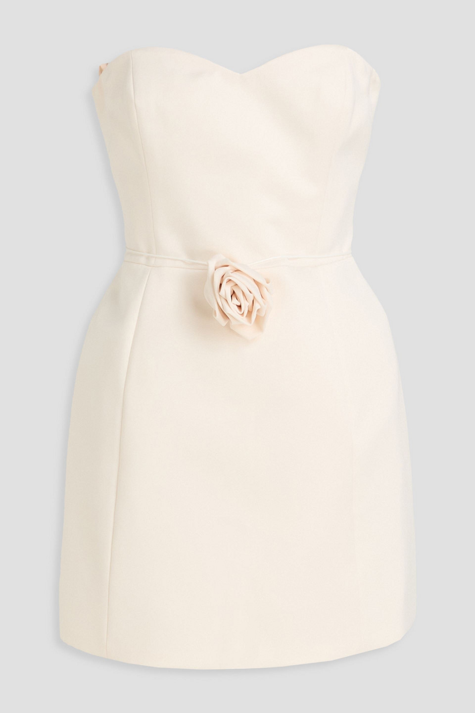 leo lin - rosalie strapless twill mini dress - white - uk 14