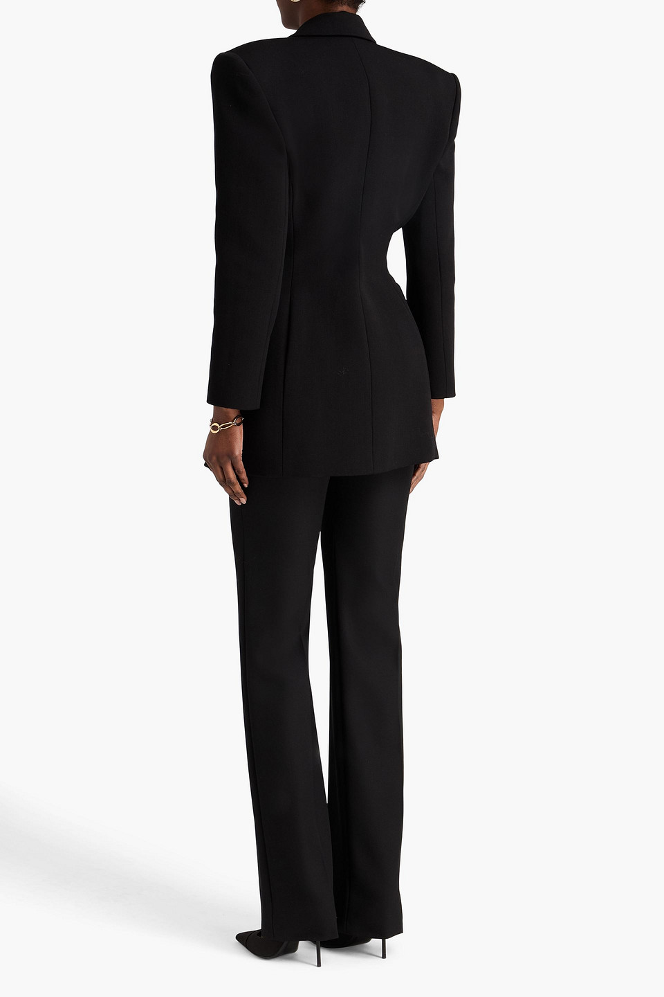  Alex Perry - Double-breasted Grain De Poudre Wool-blend Blazer - Black - Uk 4 
