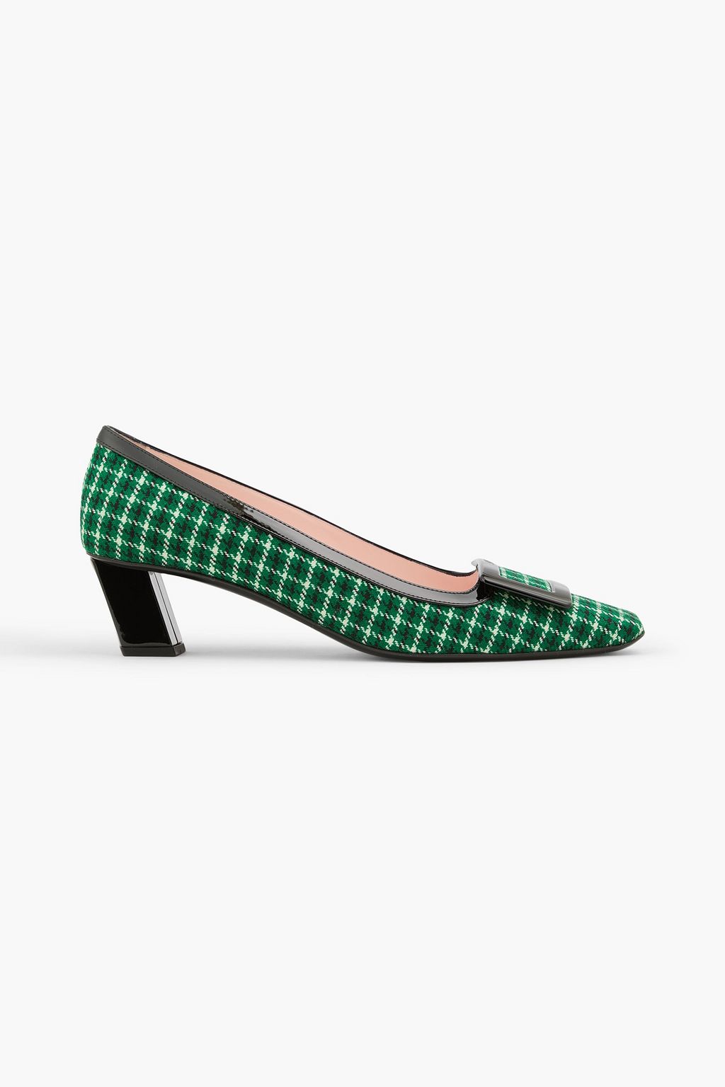 ROGER VIVIER Belle Vivier houndstooth tweed pumps | THE OUTNET