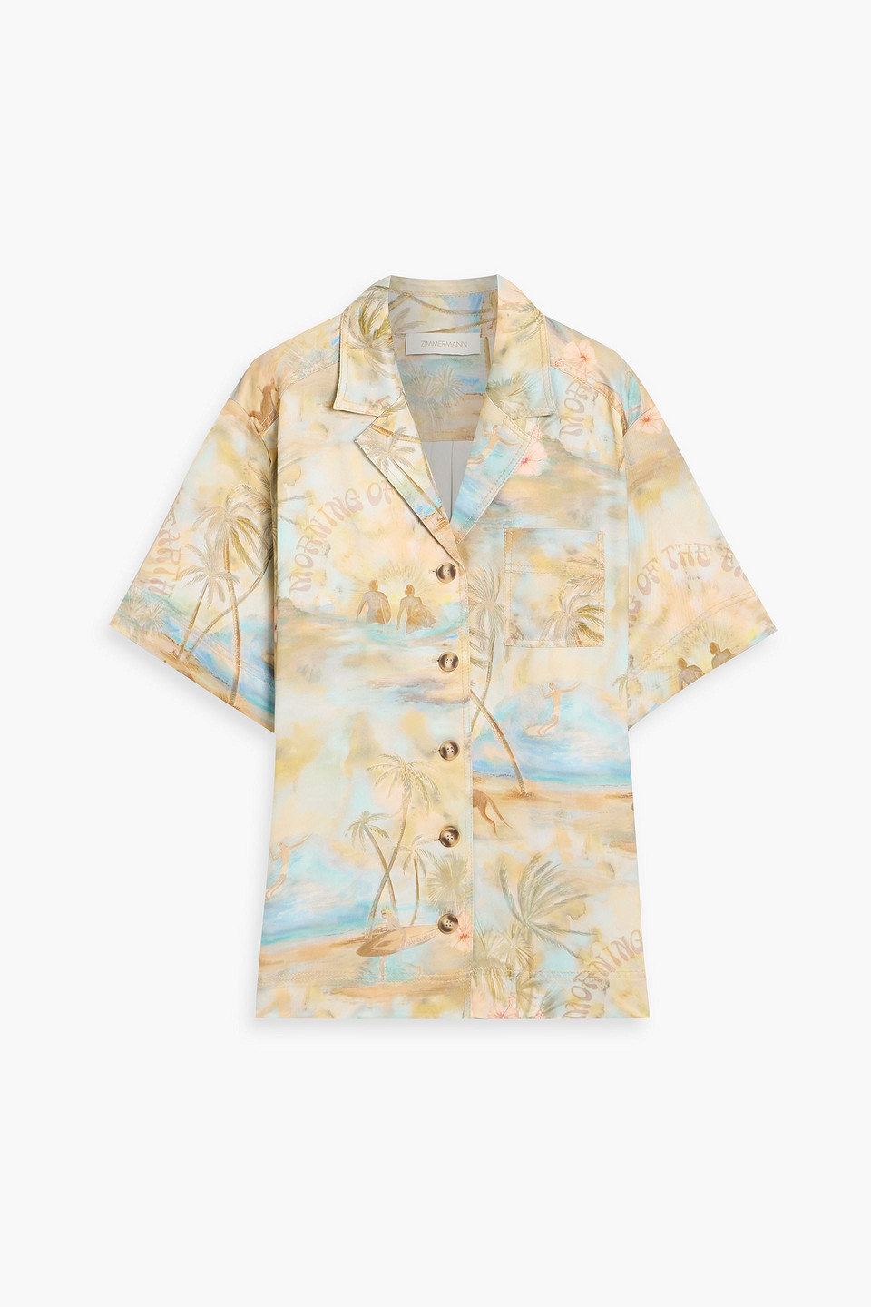zimmermann - printed twill shirt - blue - 00