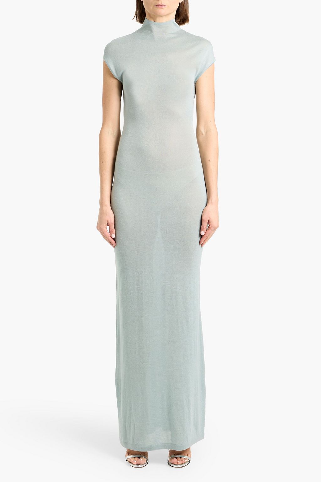 alaa turtleneck maxi dress Turtleneck maxi dress in pink - Alaia